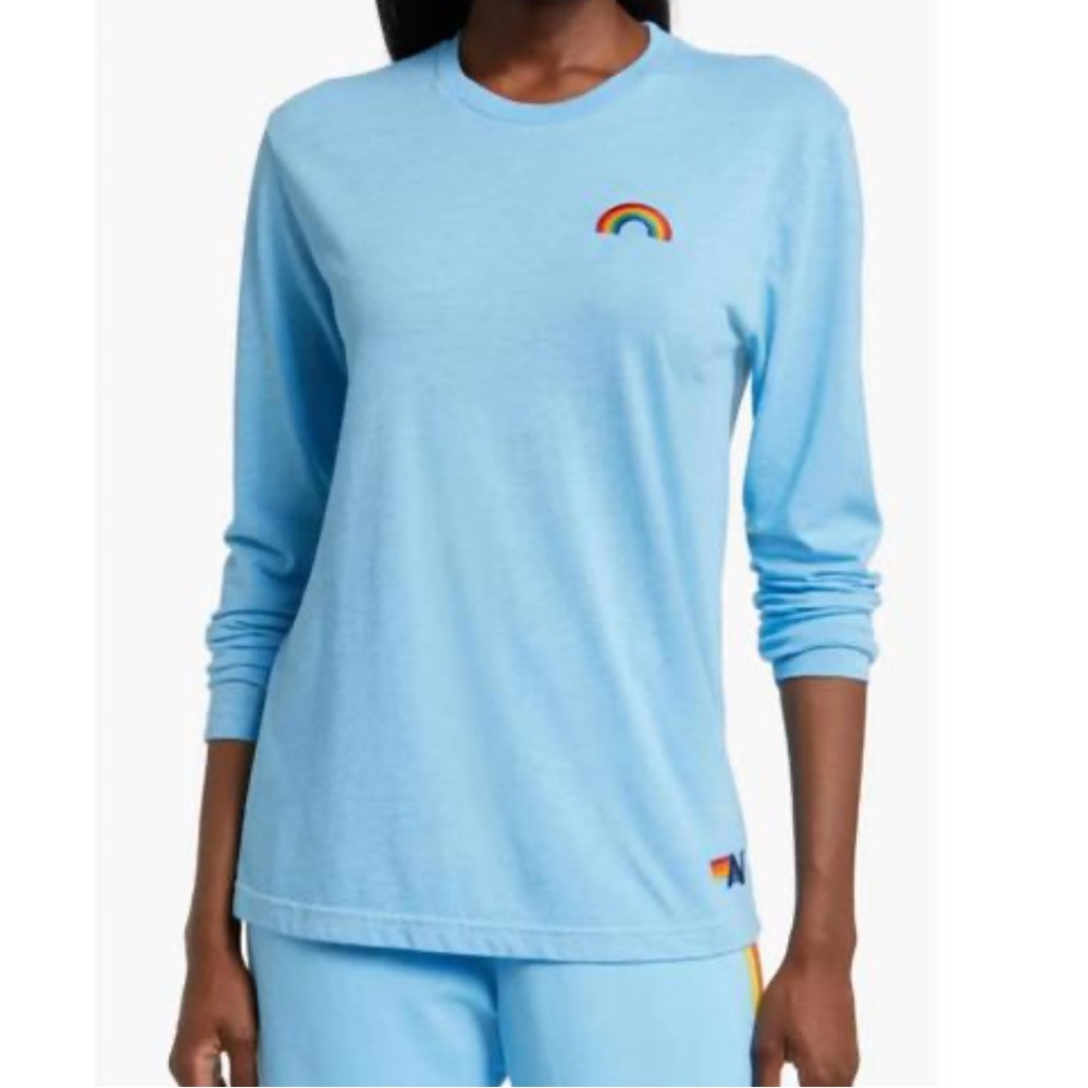 Aviator Nation Light Blue Long Sleeve Tee